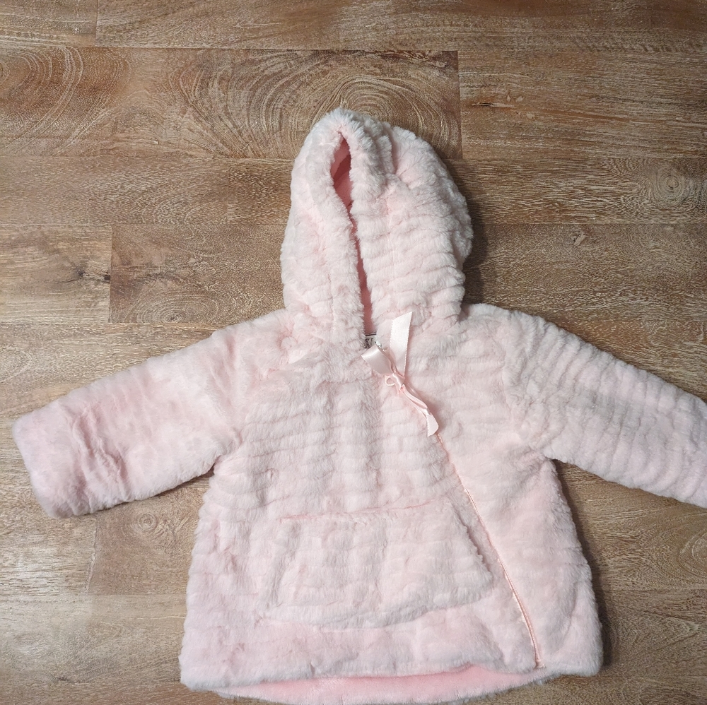 Widgeon Pink Girls Faux Fur Jacket 9 months